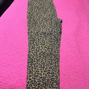 Lightweight jeans, cheetah print.